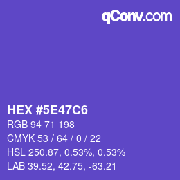 Color code: HEX #5E47C6 | qconv.com