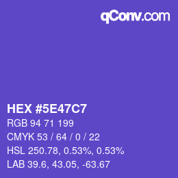Color code: HEX #5E47C7 | qconv.com