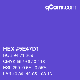 颜色代码: HEX #5E47D1 | qconv.com