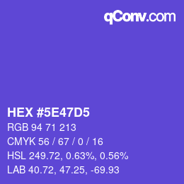 Color code: HEX #5E47D5 | qconv.com