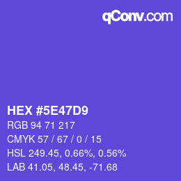 Farbcode: HEX #5E47D9 | qconv.com