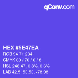 Color code: HEX #5E47EA | qconv.com