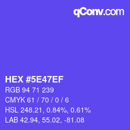 Color code: HEX #5E47EF | qconv.com
