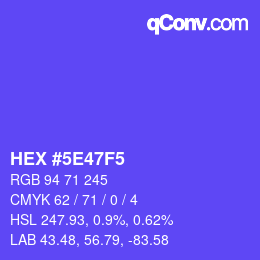 Color code: HEX #5E47F5 | qconv.com