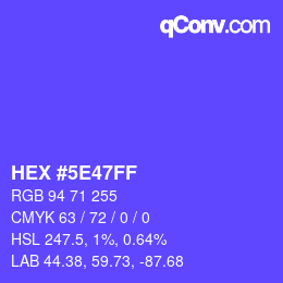 Color code: HEX #5E47FF | qconv.com