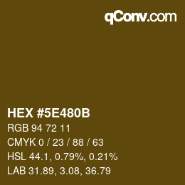 Color code: HEX #5E480B | qconv.com