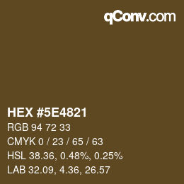 Color code: HEX #5E4821 | qconv.com