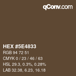 Color code: HEX #5E4833 | qconv.com