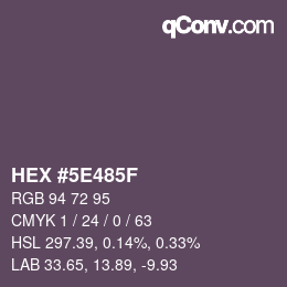 Color code: HEX #5E485F | qconv.com