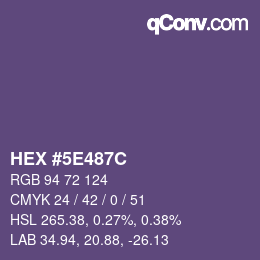 Farbcode: HEX #5E487C | qconv.com