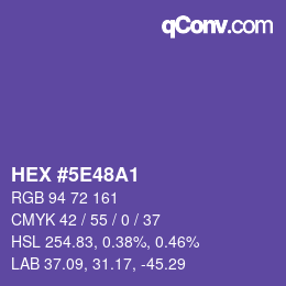 Color code: HEX #5E48A1 | qconv.com