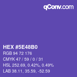 カラーコード: HEX #5E48B0 | qconv.com