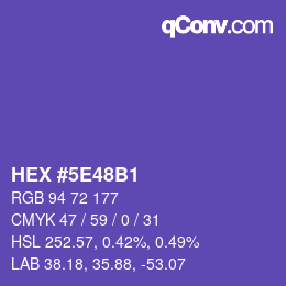 カラーコード: HEX #5E48B1 | qconv.com