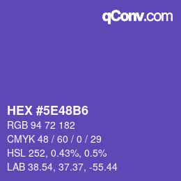Code couleur: HEX #5E48B6 | qconv.com