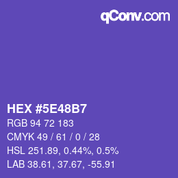 Color code: HEX #5E48B7 | qconv.com