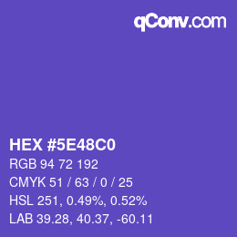 Color code: HEX #5E48C0 | qconv.com