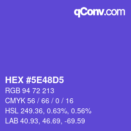 Color code: HEX #5E48D5 | qconv.com