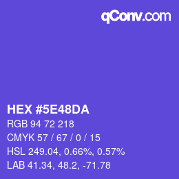 カラーコード: HEX #5E48DA | qconv.com