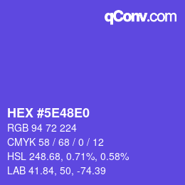 Color code: HEX #5E48E0 | qconv.com