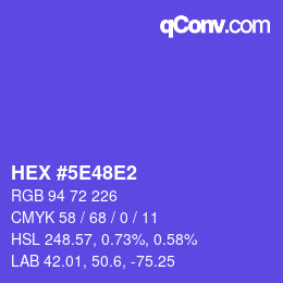 カラーコード: HEX #5E48E2 | qconv.com