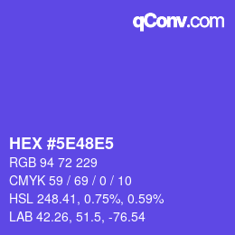 Color code: HEX #5E48E5 | qconv.com