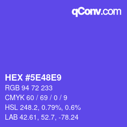 Color code: HEX #5E48E9 | qconv.com