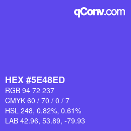 Color code: HEX #5E48ED | qconv.com
