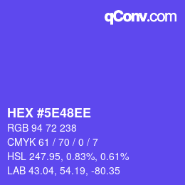 Color code: HEX #5E48EE | qconv.com