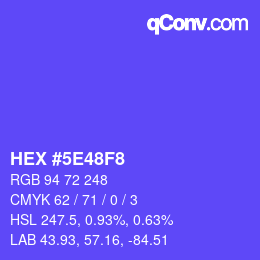 Color code: HEX #5E48F8 | qconv.com