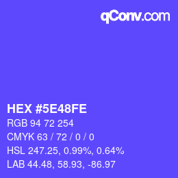 カラーコード: HEX #5E48FE | qconv.com