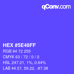 Color code: HEX #5E48FF | qconv.com