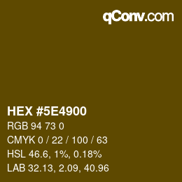 Color code: HEX #5E4900 | qconv.com