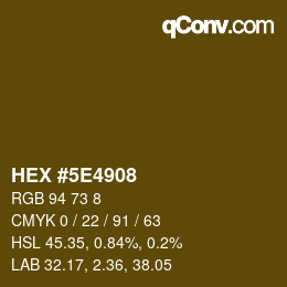 Color code: HEX #5E4908 | qconv.com