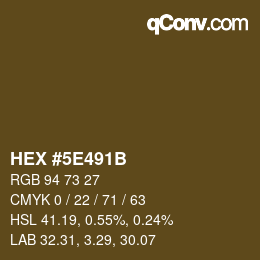 Color code: HEX #5E491B | qconv.com