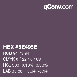 Color code: HEX #5E495E | qconv.com