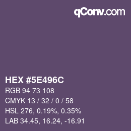 Color code: HEX #5E496C | qconv.com
