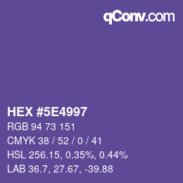 Color code: HEX #5E4997 | qconv.com