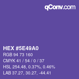 Farbcode: HEX #5E49A0 | qconv.com