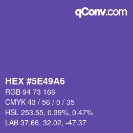 Color code: HEX #5E49A6 | qconv.com