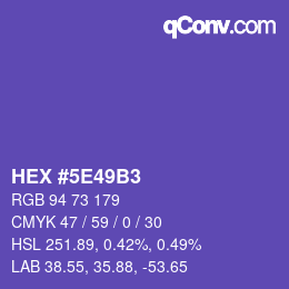 Color code: HEX #5E49B3 | qconv.com