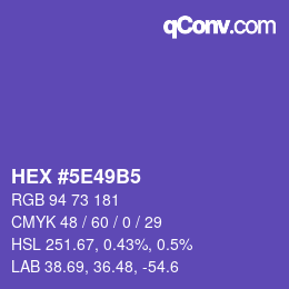Color code: HEX #5E49B5 | qconv.com