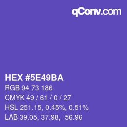 Color code: HEX #5E49BA | qconv.com