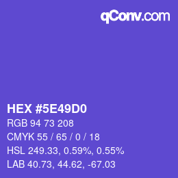 Color code: HEX #5E49D0 | qconv.com