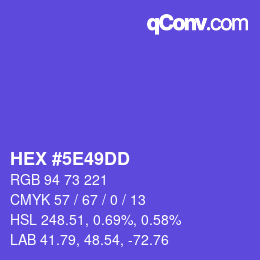 Color code: HEX #5E49DD | qconv.com