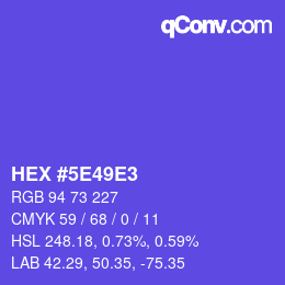 Color code: HEX #5E49E3 | qconv.com