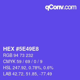 Color code: HEX #5E49E8 | qconv.com