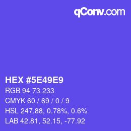 Color code: HEX #5E49E9 | qconv.com