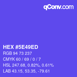 Color code: HEX #5E49ED | qconv.com