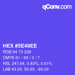 Color code: HEX #5E49EE | qconv.com