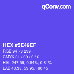 Color code: HEX #5E49EF | qconv.com